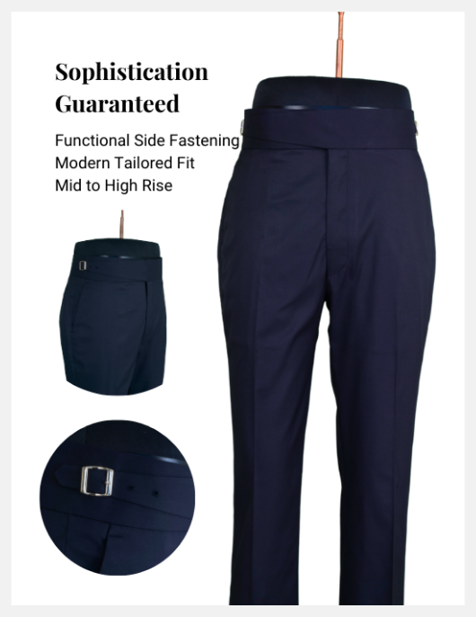Italian Style Gurkha Trousers With Side Fastening