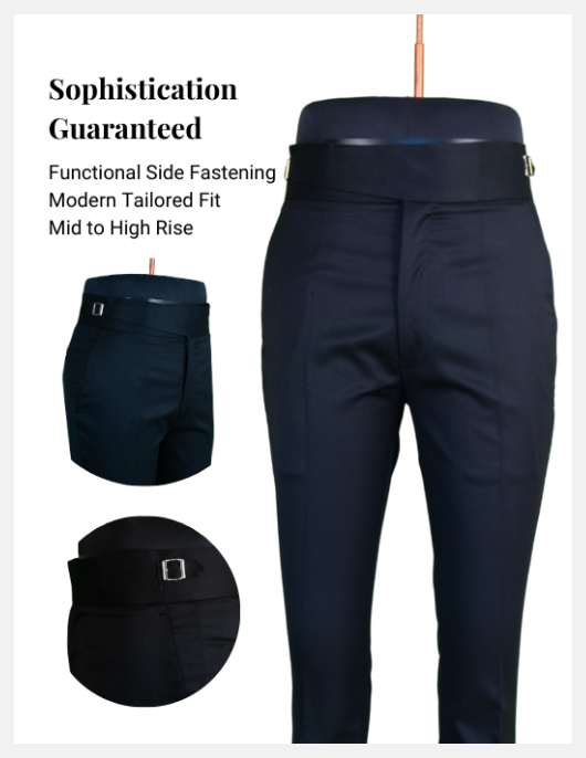 Italian Style Gurkha Trousers With Side Fastening