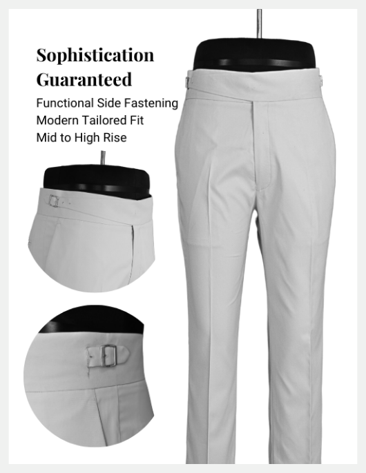 Italian Style Gurkha Trousers With Side Fastening