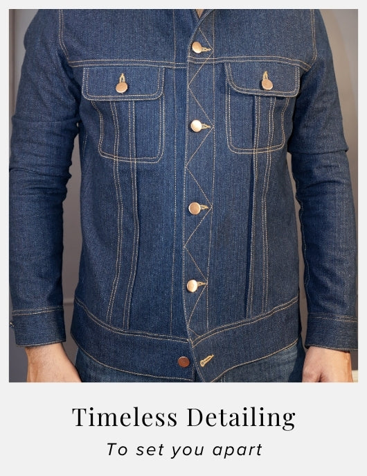 Classic Denim Jacket With Elbow Patch