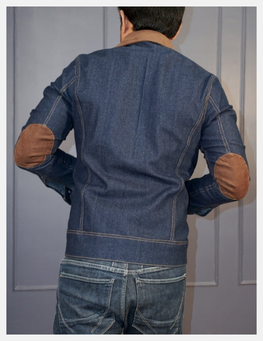 Classic Denim Jacket With Elbow Patch