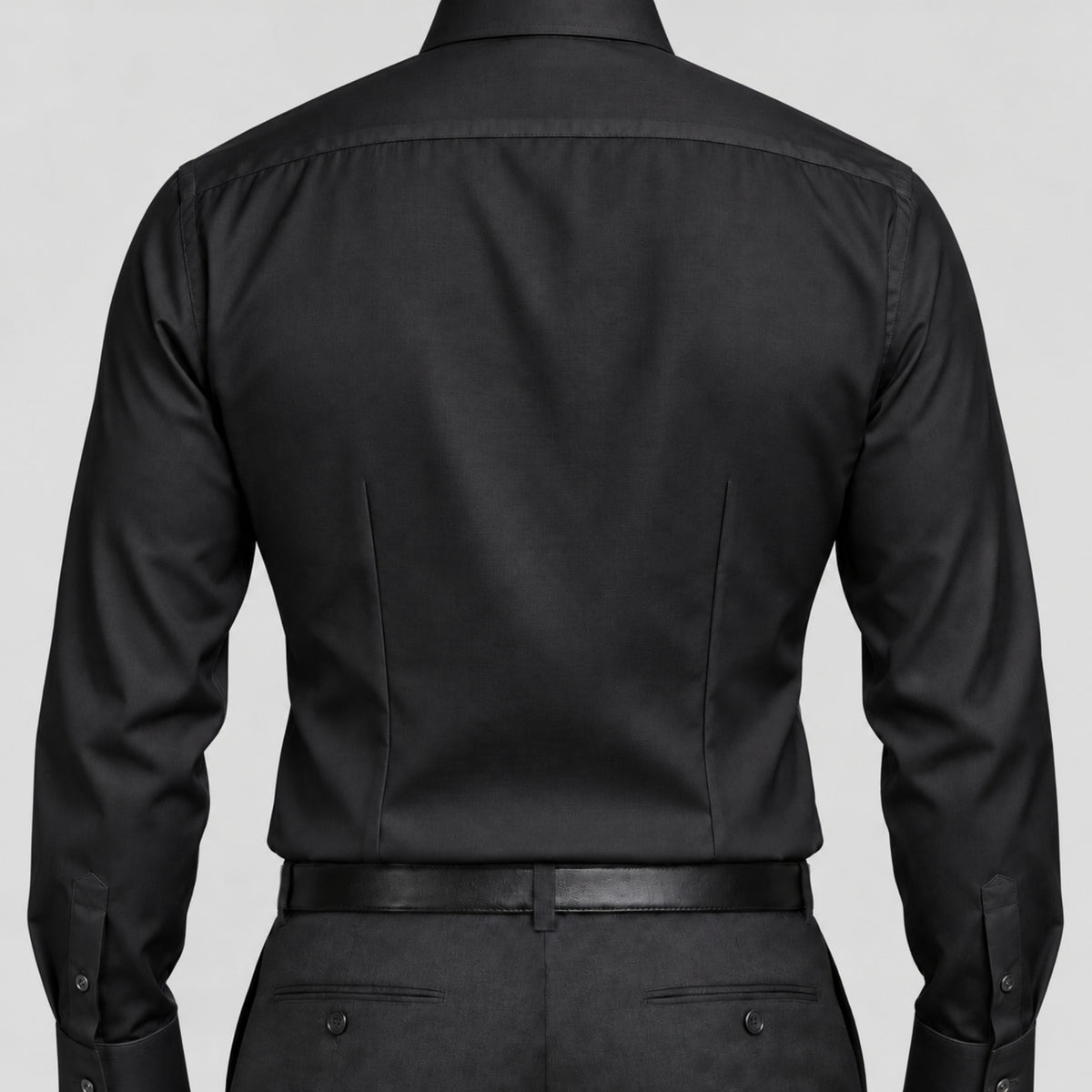 Black Cotton Satin Formal Shirt for Men – French Cuffs