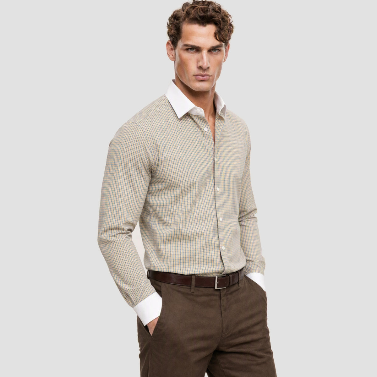 Yellow Check Banker Shirt