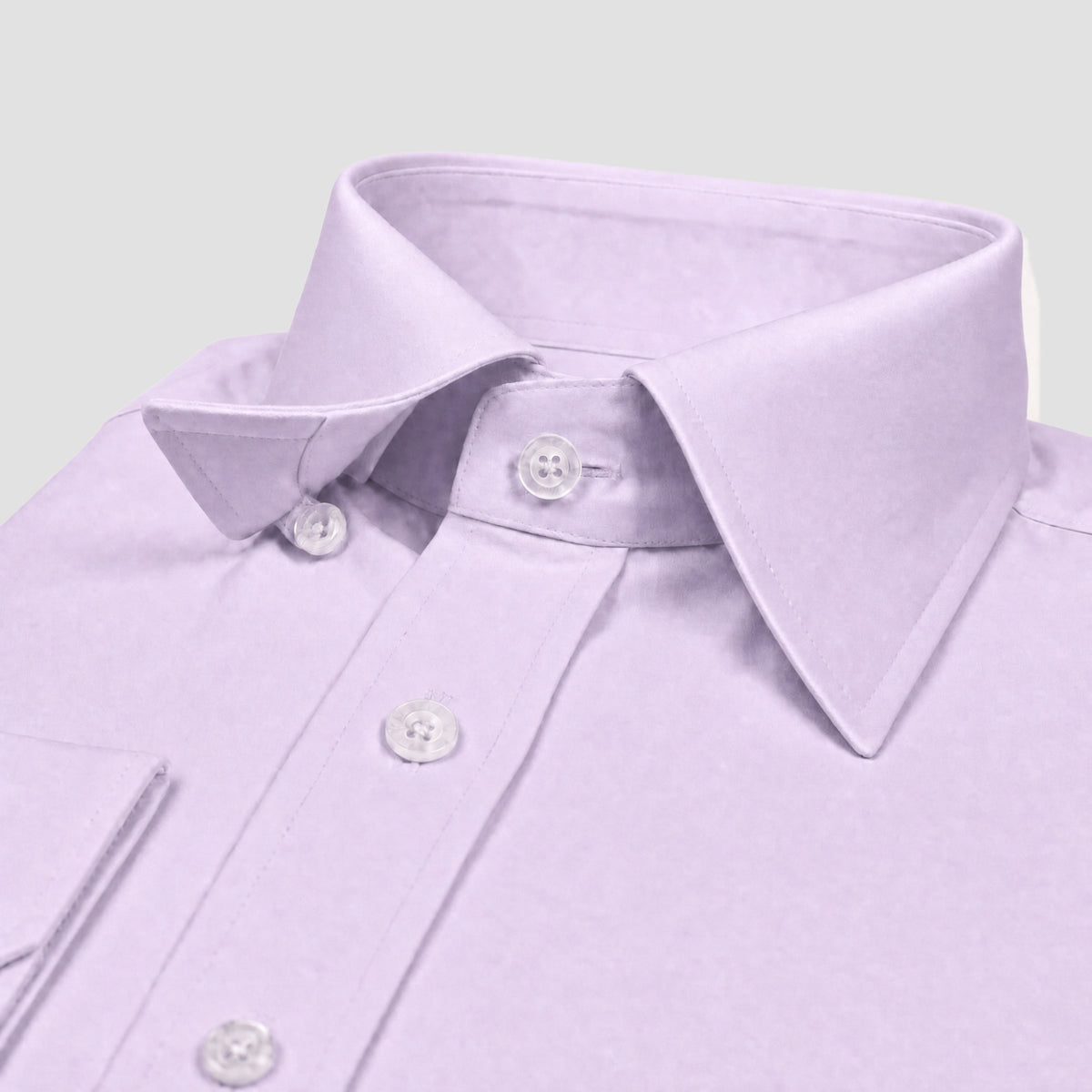 Lavender Solid Cotton Blend Formal Shirt for Men – Concealed Button-Down Collar & Single Barrel Cuffs