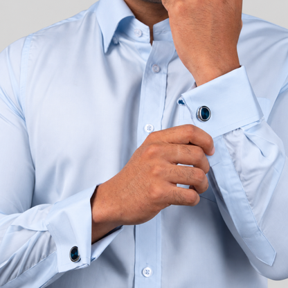 Light Blue Premium Luxury Cotton Formal Shirt for Men – French Cuffs