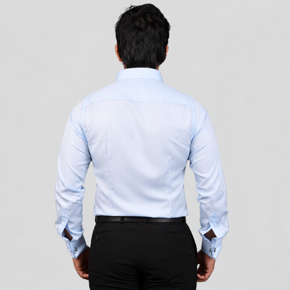 Light Blue Premium Luxury Cotton Formal Shirt for Men – French Cuffs
