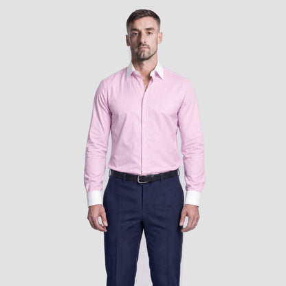 Pink Banker Stripe Shirt