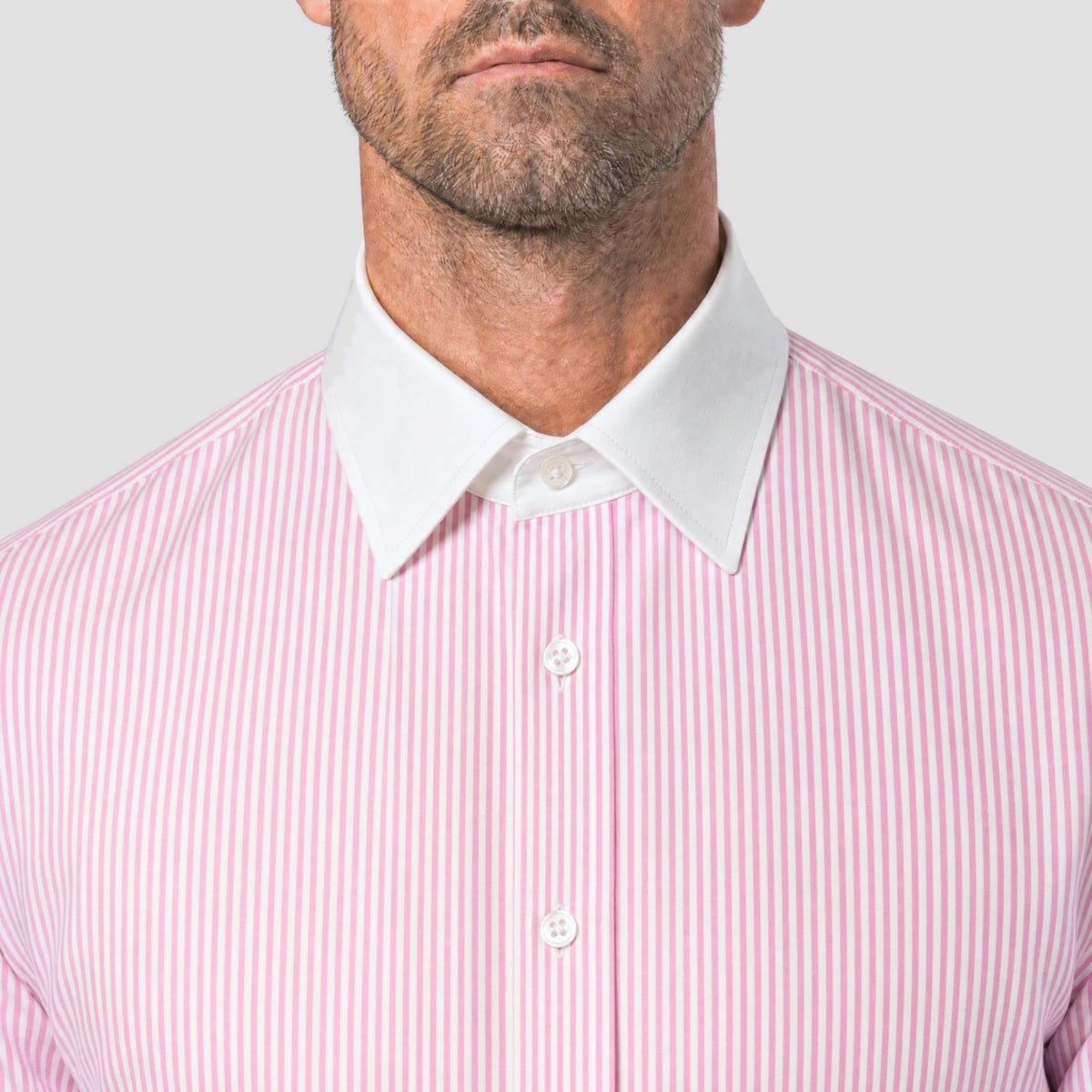 Pink Banker Stripe Shirt