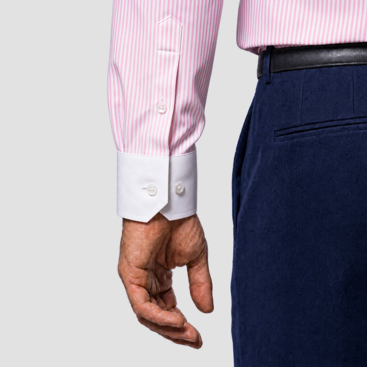 Pink Banker Stripe Shirt