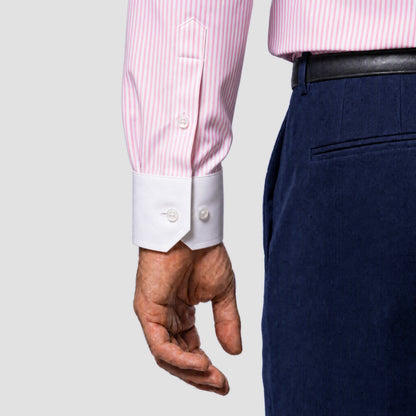 Pink Banker Stripe Shirt