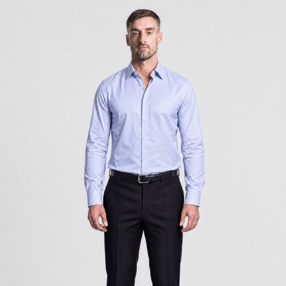 Light Blue Banker Stripe Shirt