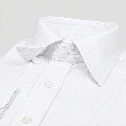 White Herringbone Weave Shirt