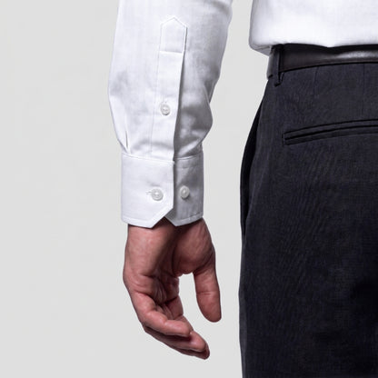 White Herringbone Weave Shirt