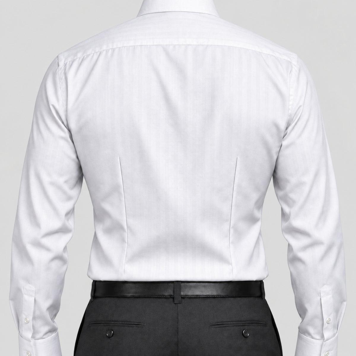 White Herringbone Weave Shirt