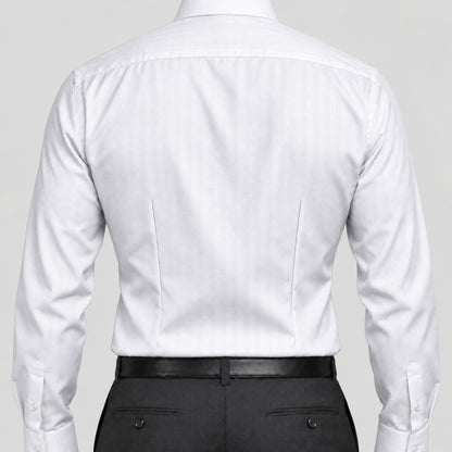 White Herringbone Weave Shirt