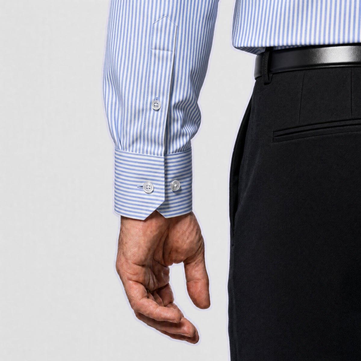 Light Blue Banker Stripe Shirt