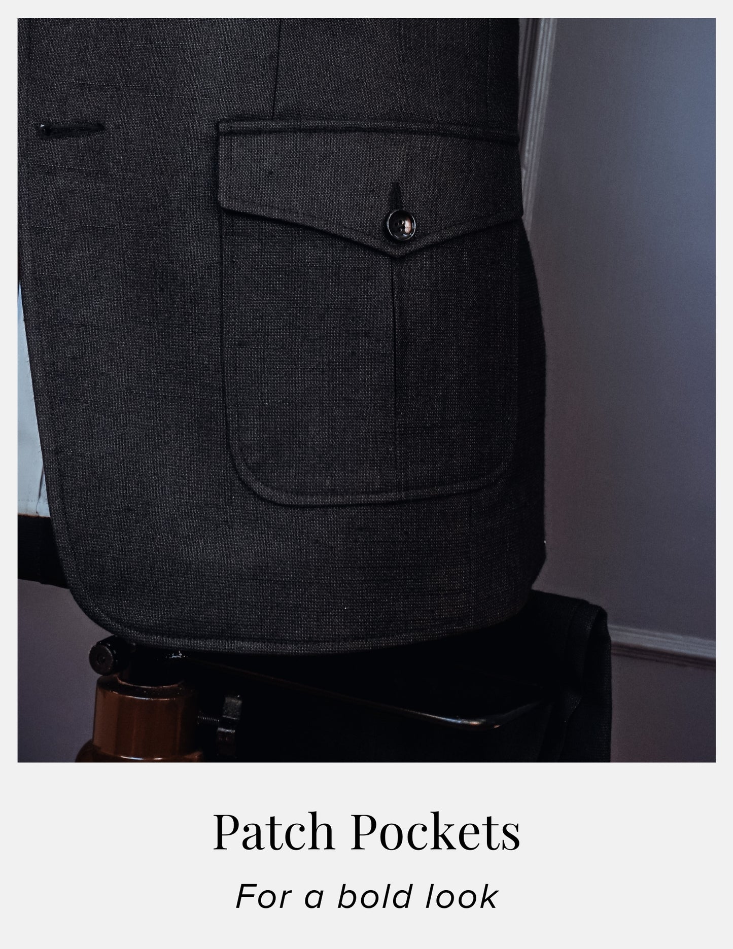 Single Breasted Double Button Suit with Patch Pockets
