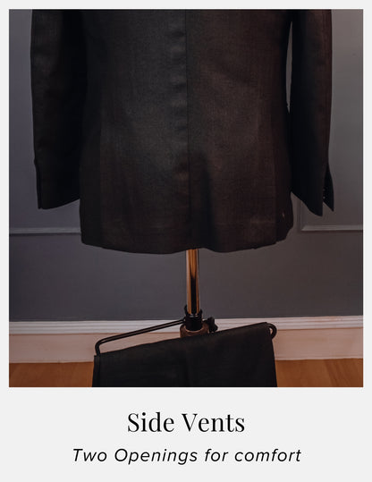 Single Breasted Double Button Suit with Patch Pockets