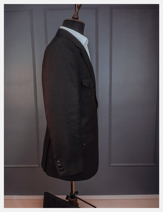 Single Breasted Double Button Suit with Patch Pockets