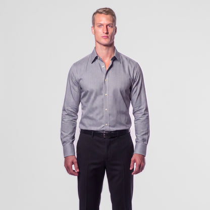 Grey Herringbone Weave Shirt