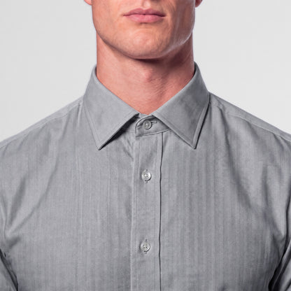 Grey Herringbone Weave Shirt