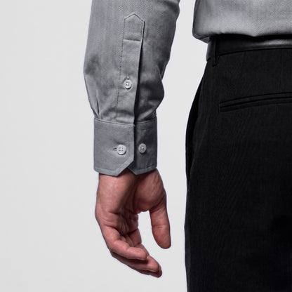 Grey Herringbone Weave Shirt