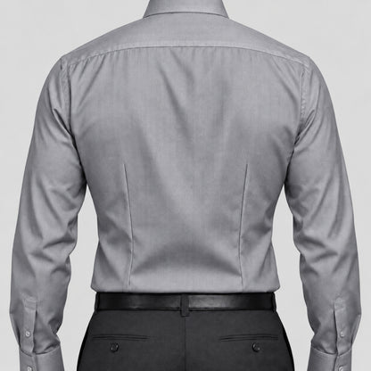 Grey Herringbone Weave Shirt