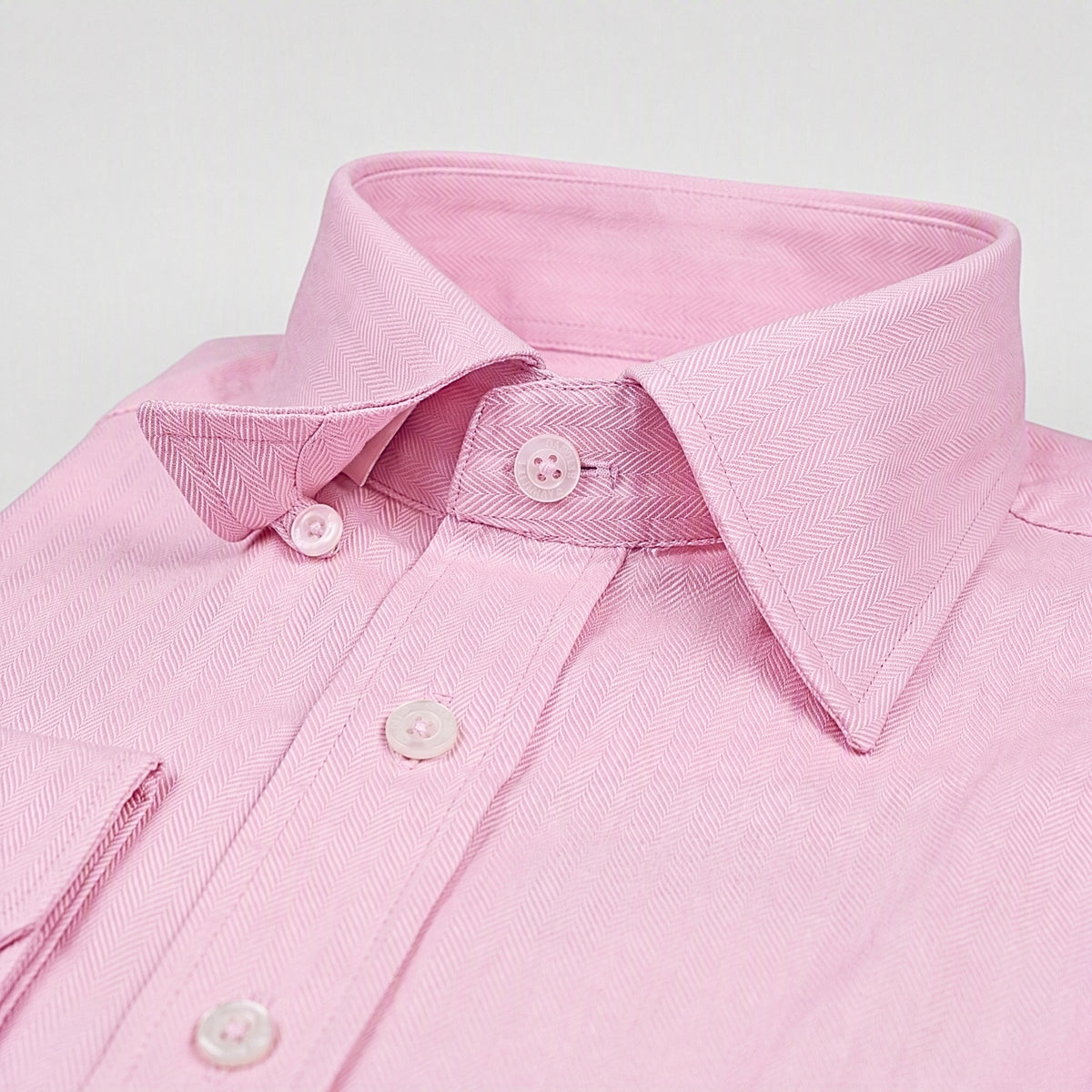 Pink Herringbone Weave Shirt