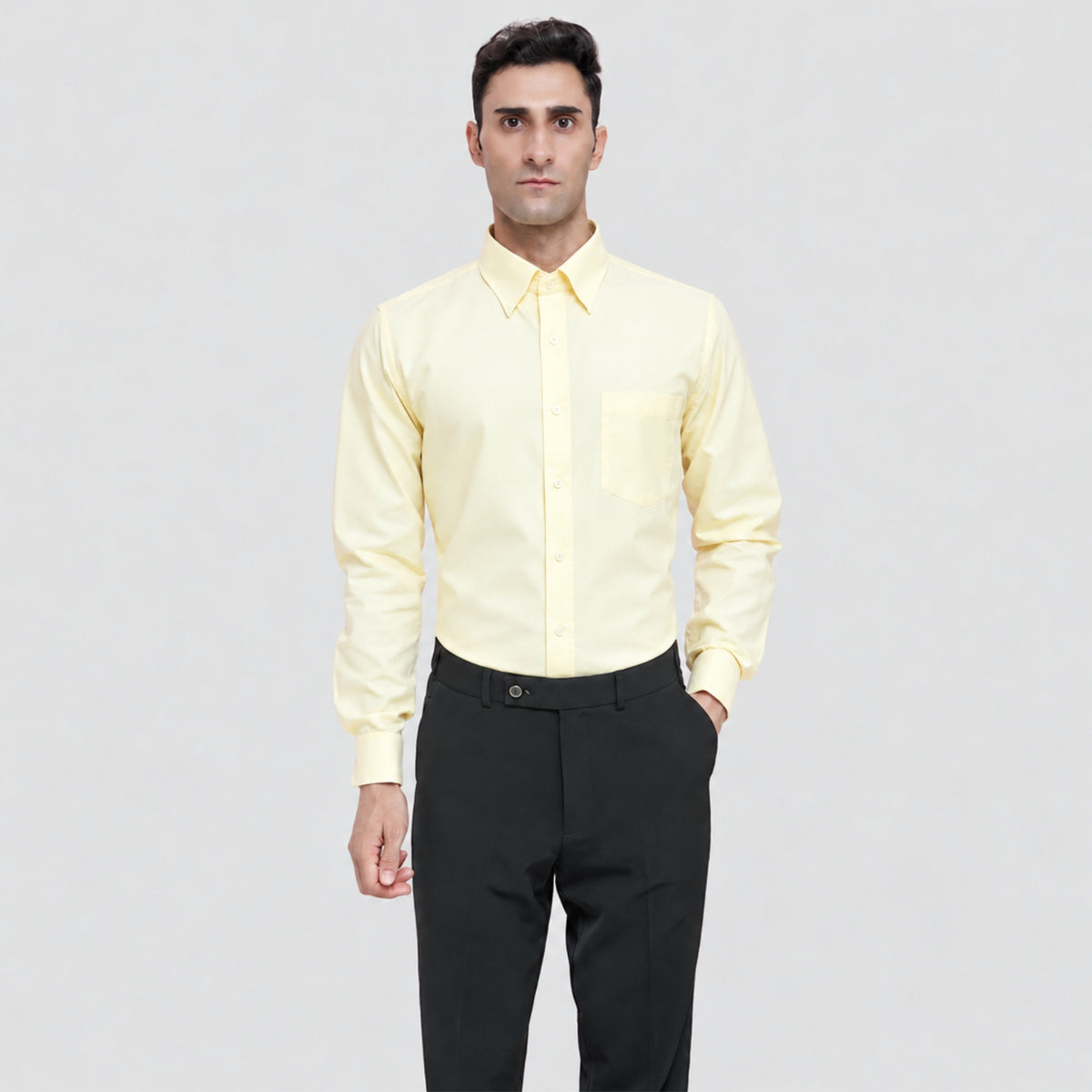 Yellow Oxford Formal Shirt for Men – French Cuffs