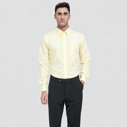 Yellow Oxford Formal Shirt for Men – French Cuffs