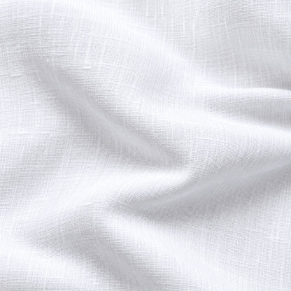 White Linen Shirt for Men – Mandarin Collar & Brown Check Contrast Details