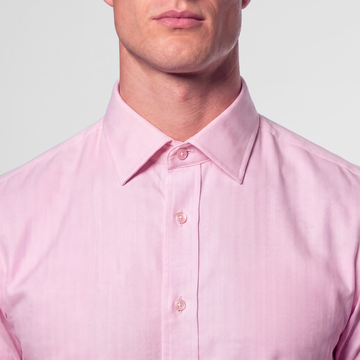 Pink Herringbone Weave Shirt