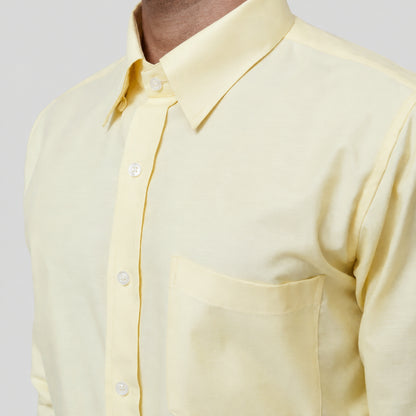 Yellow Oxford Formal Shirt for Men – French Cuffs