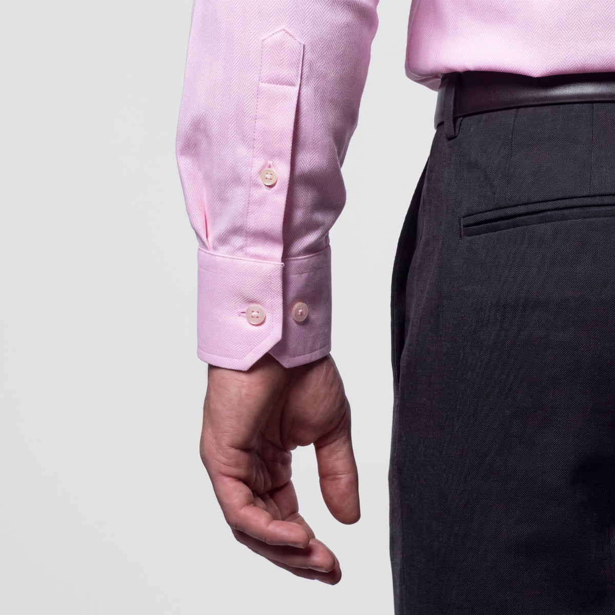 Pink Herringbone Weave Shirt