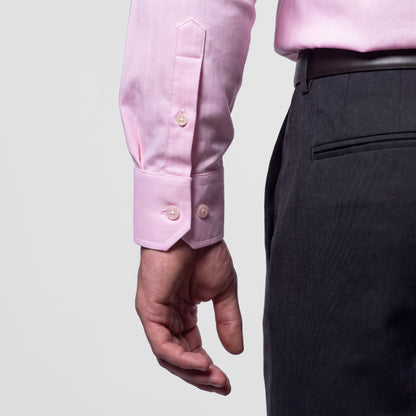 Pink Herringbone Weave Shirt