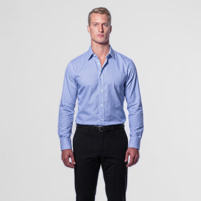 Blue Herringbone Weave Shirt