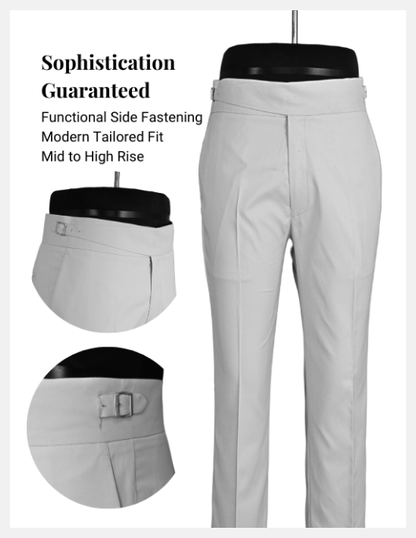 Italian Style Gurkha Trousers  With Side Fastening