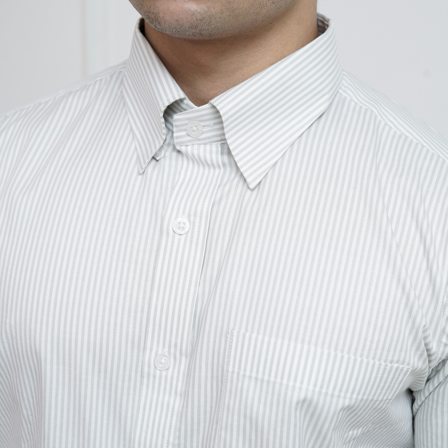 Grey Striped Premium Luxury Giza Cotton - French Cuff