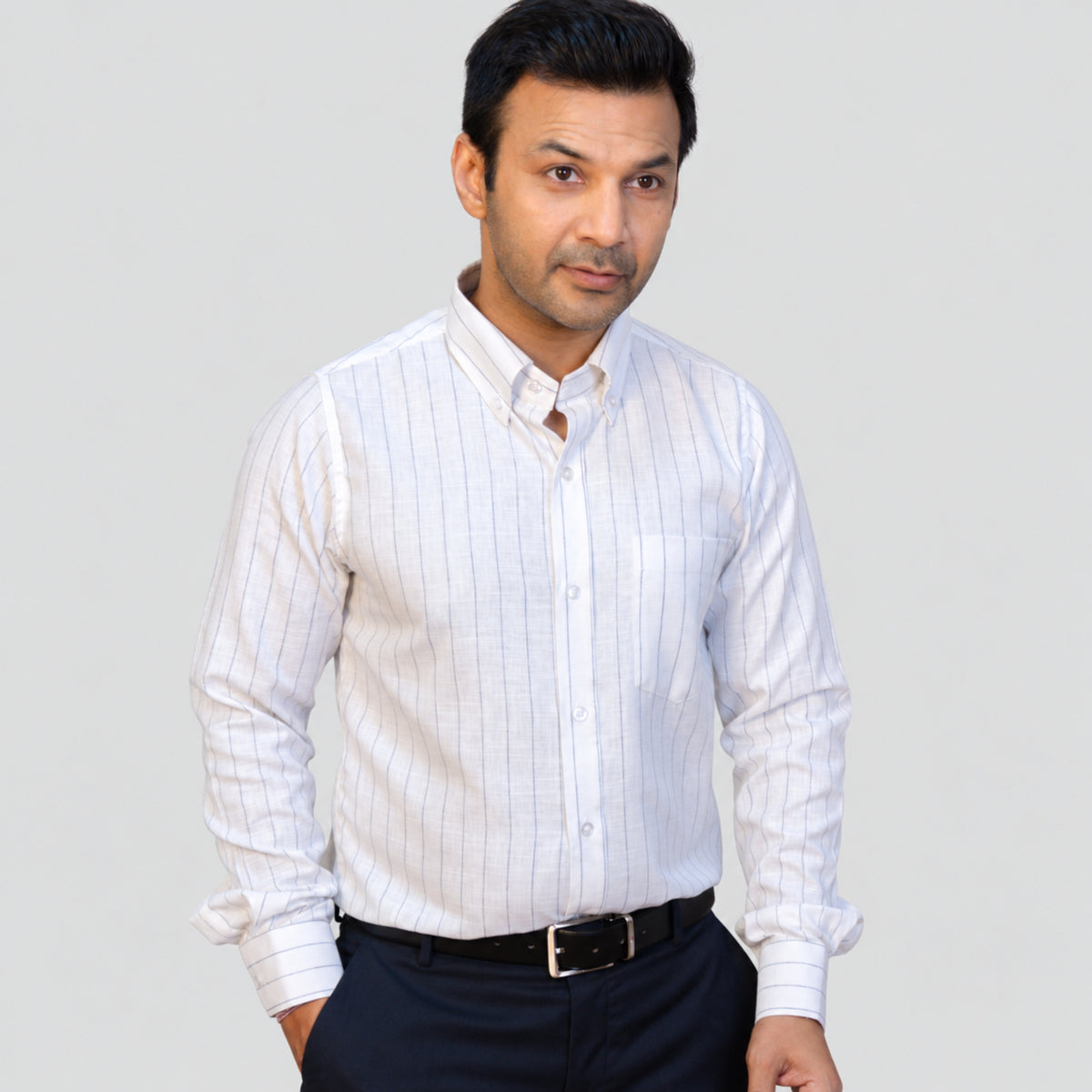 Black Chalk Stripe Shirt