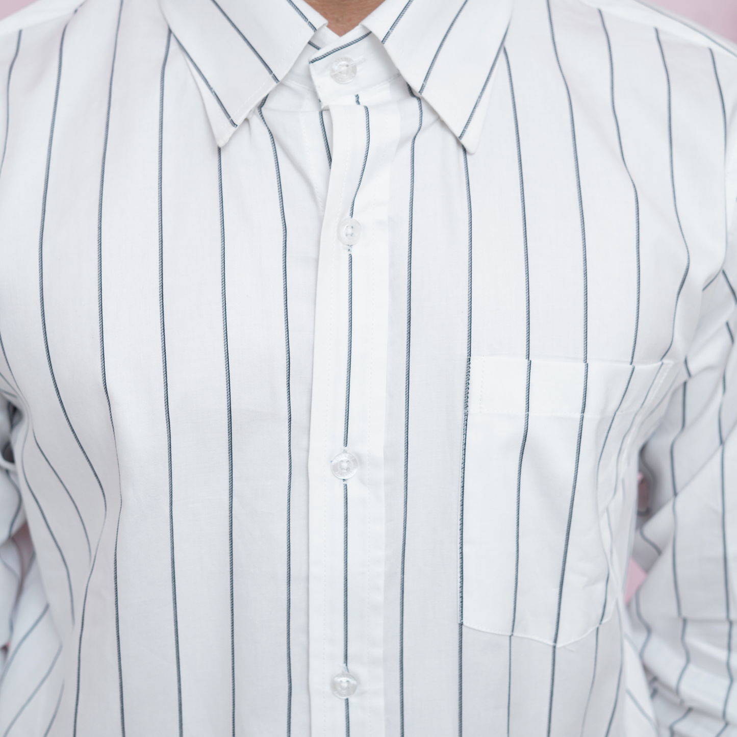 White with Black Stripes Premium Luxury Giza Cotton - French Cuff