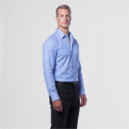 Blue Herringbone Weave Shirt