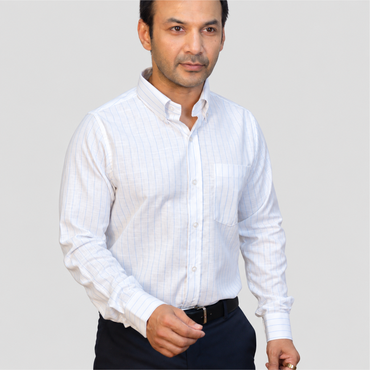 Blue Chalk Stripe Shirt