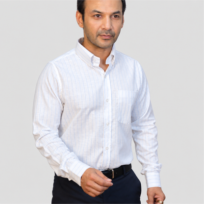 Blue Chalk Stripe Shirt
