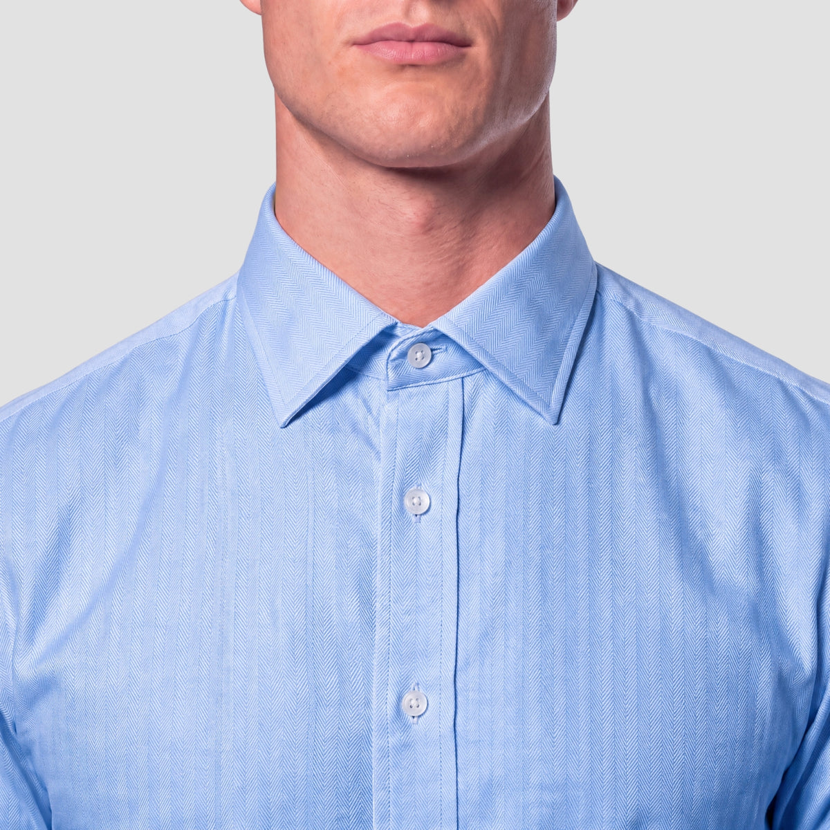 Blue Herringbone Weave Shirt