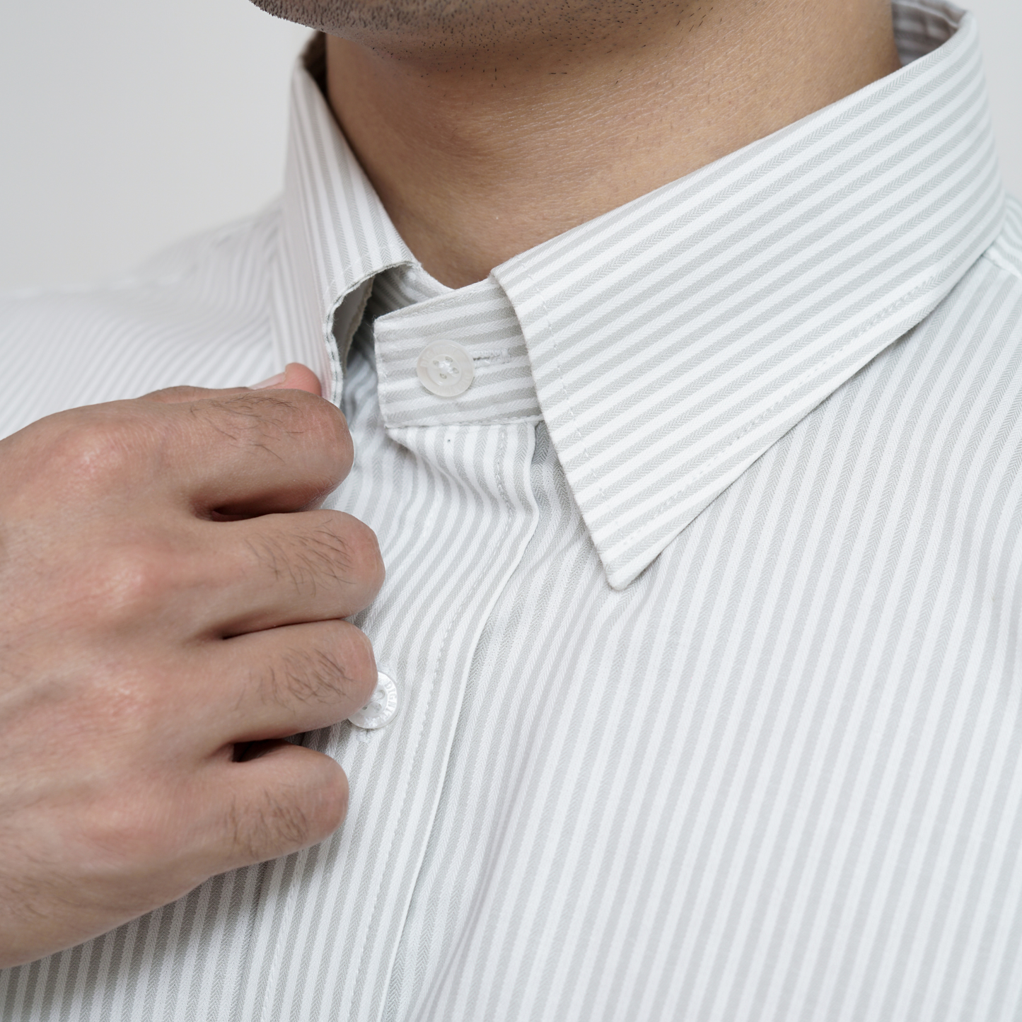 Grey Striped Premium Luxury Giza Cotton - French Cuff