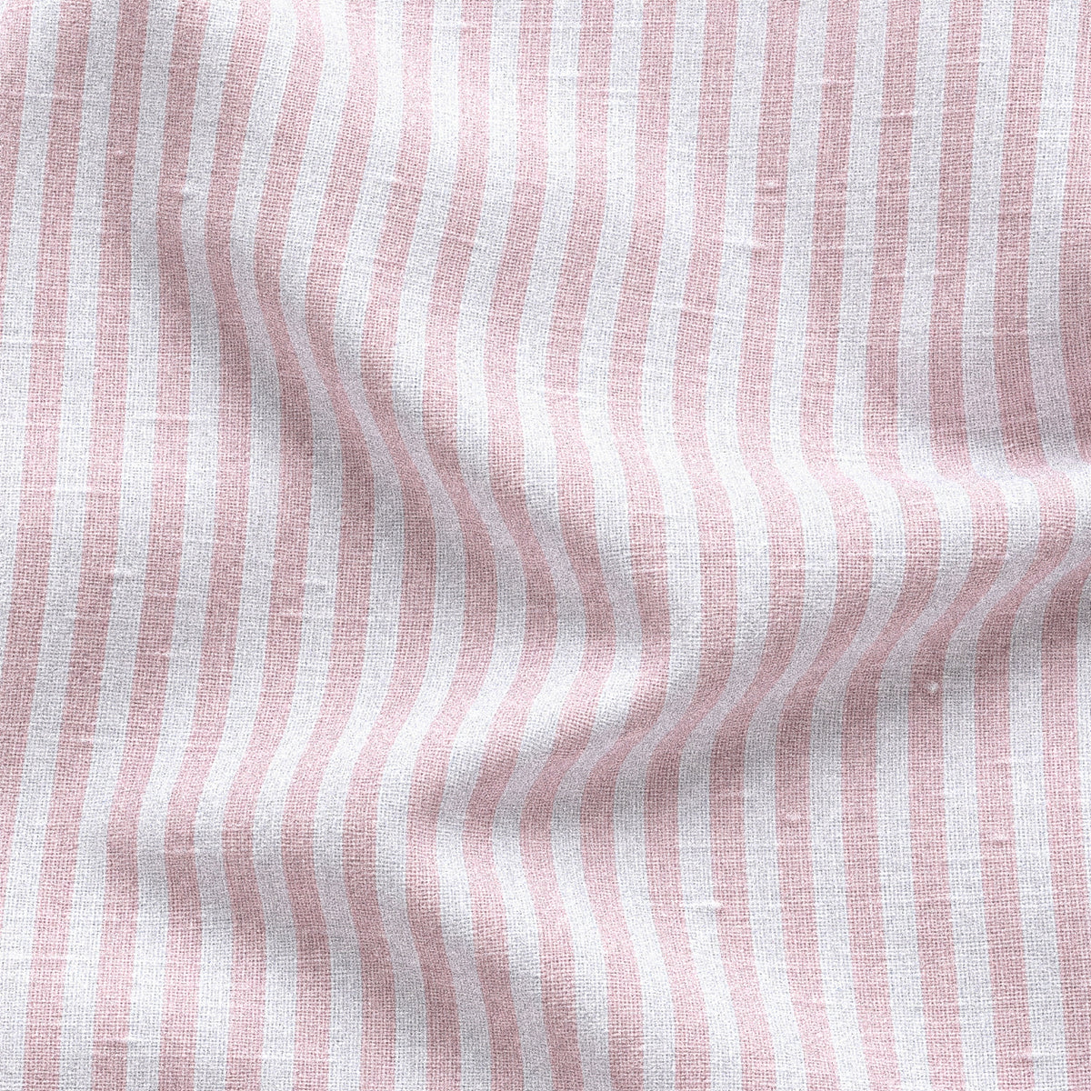 Pink Striped Linen Shirt for Men – White Contrast Button-Down Collar