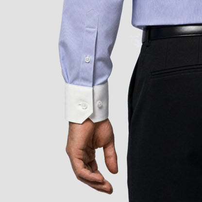 Light Blue Fine Banker Stripe Shirt