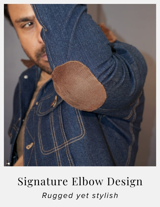 Classic Denim Jacket With Elbow Patch