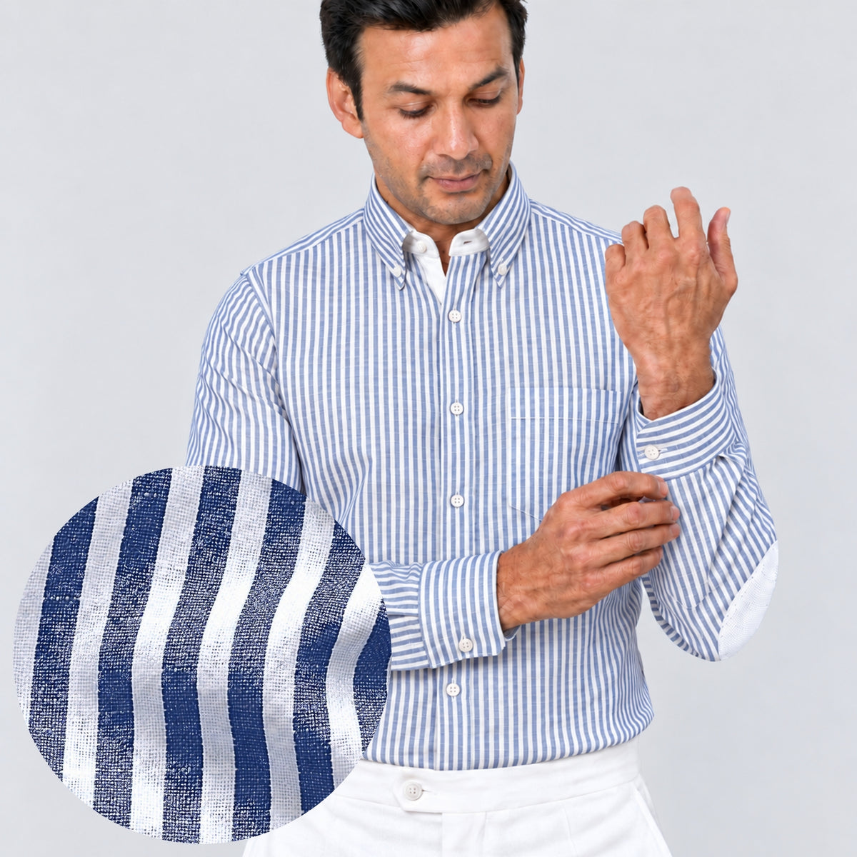Blue Striped Linen Shirt