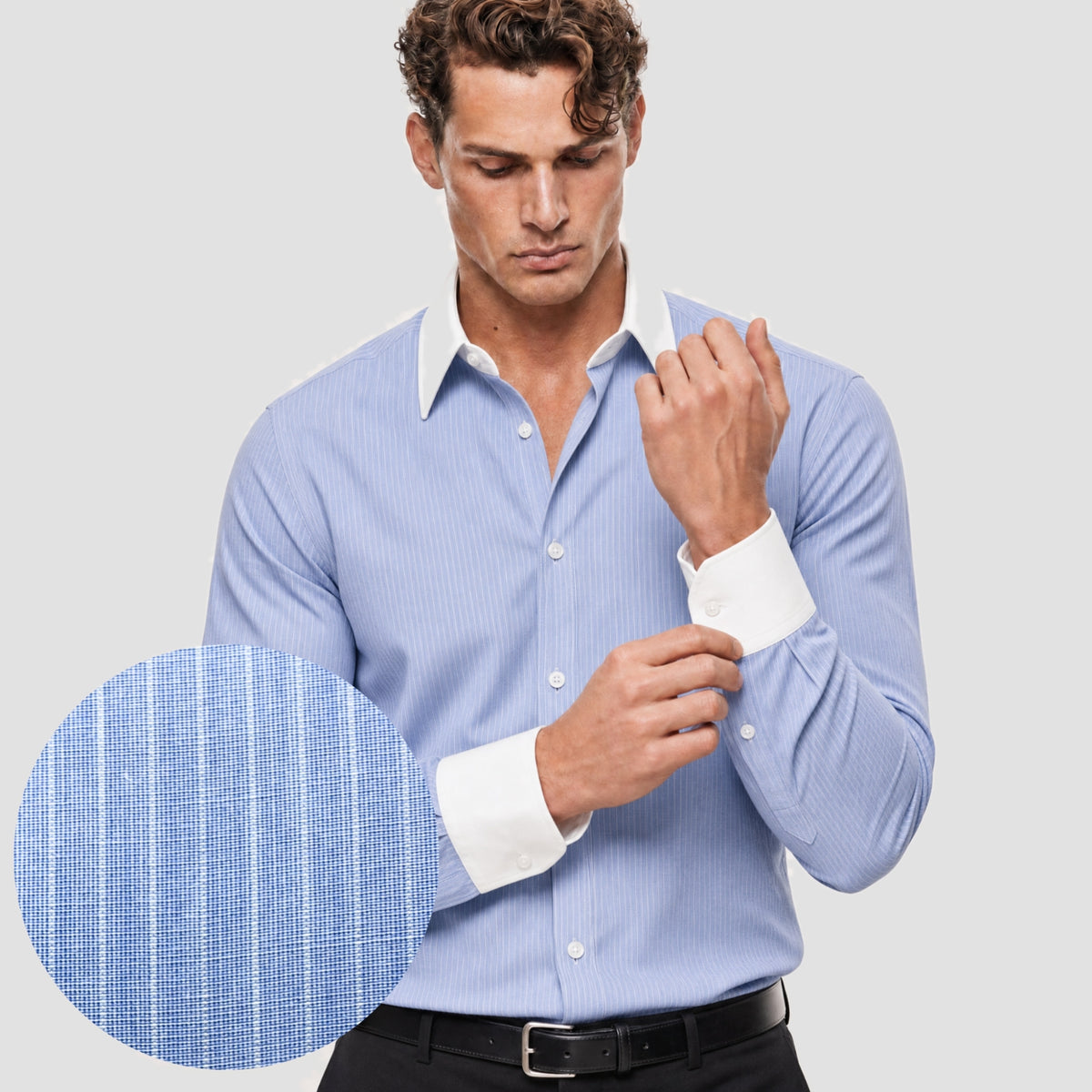 Blue Banker Stripe Shirt